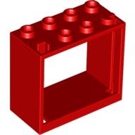 Lego rám okna 2x4x3, červená (4528164)